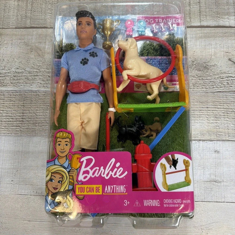 Barbie Ken Dog Trainer Doll Playset Pets Mattel GJM34 New Sealed New